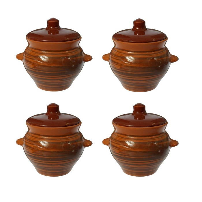 Набор горшков №5 с ручками 4х0,5л, МИКС Набор горшков №5 с ручками 4х0,5л, МИКС