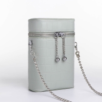 Сумка кросс-боди, отдел на молнии, длинный ремень, цвет зелёный