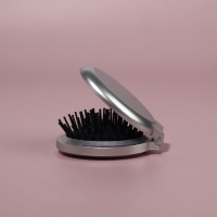 Расчёска массажная &laquo;Перламутр&raquo;, складная, с зеркалом, 5,5 &times; 8,5 см, цвет МИКС