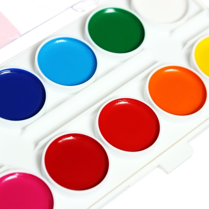 Акварель 20 цветов, &laquo;Гамма&raquo; &laquo;Мультики&raquo;, без кисти, в пластиковой коробке