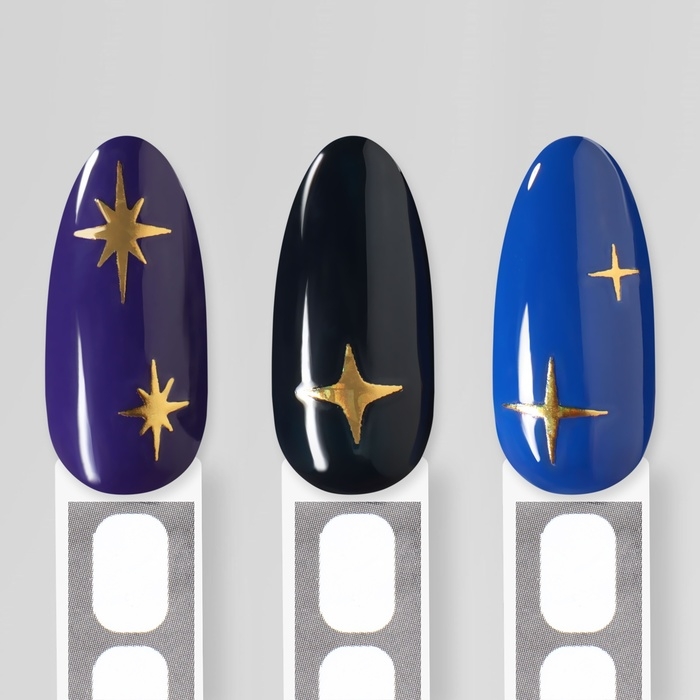 Наклейки для ногтей «Звезда», объёмные, фольгированные, цвет золотистый Наклейки для ногтей «Звезда», объёмные, фольгированные, цвет золотистый