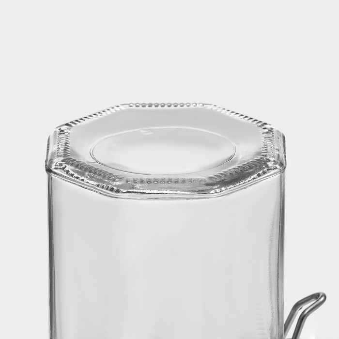 Банка стеклянная для хранения сыпучих продуктов Доляна &laquo;Грани&raquo;, 100 мл, 6&times;7&times;8 см, с бугельным замком 6 граней