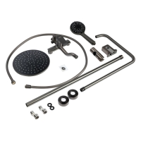 Душевая система ZEIN Z3865, смеситель, излив, тропическая и ручная лейка, латунь, графит Душевая система ZEIN Z3865, смеситель, излив, тропическая и ручная лейка, латунь, графит