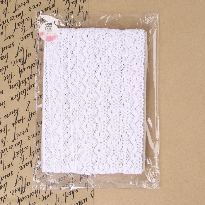 Кружево вязаное, 28 мм &times; 10 &plusmn; 1 м, цвет белый