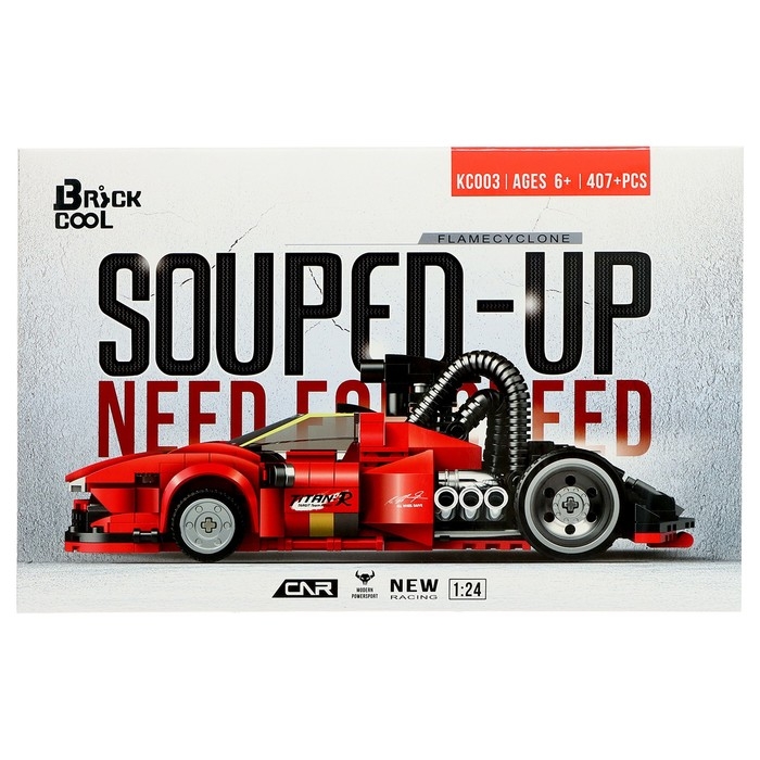 Конструктор «Гонка. Пламенный циклон», 407 деталей Конструктор «Гонка. Пламенный циклон», 407 деталей