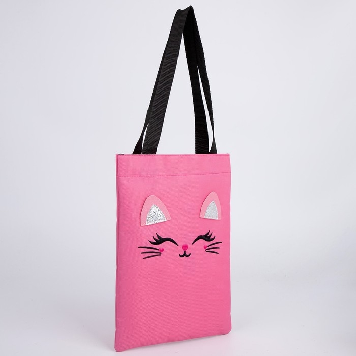 Шопер детский для девочки с допиками «Котейка», 32х23см Шопер детский для девочки с допиками «Котейка», 32х23см