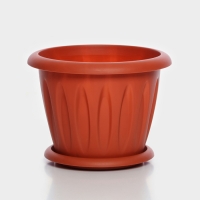 Горшок с поддоном &laquo;Фелиция&raquo;, 3,6 л, цвет терракотовый