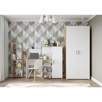 Стеллаж Лайт, 400х236х1382, Белый/Дуб золотой Стеллаж Лайт, 400х236х1382, Белый/Дуб золотой