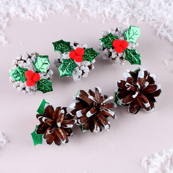 Новогодний набор &laquo;Шишка-ягодка&raquo;, 6 шт