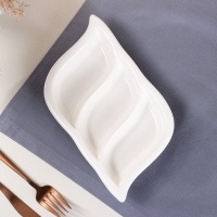 Соусник керамический &laquo;Тройная&raquo;, белый, 1 сорт, Иран