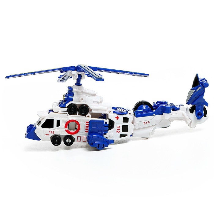 Робот &laquo;Полицейский вертолёт&raquo;, трансформируется, собирается из 3-х машинок