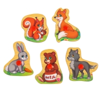 Рамка - вкладыш «Учим лесных животных», 5 элементов Рамка - вкладыш «Учим лесных животных», 5 элементов