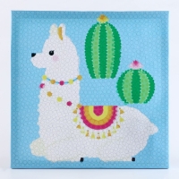 Аппликация помпошками &laquo;Лама и кактусы&raquo;, размер &mdash; 30 &times; 30 см, клей 30 мл