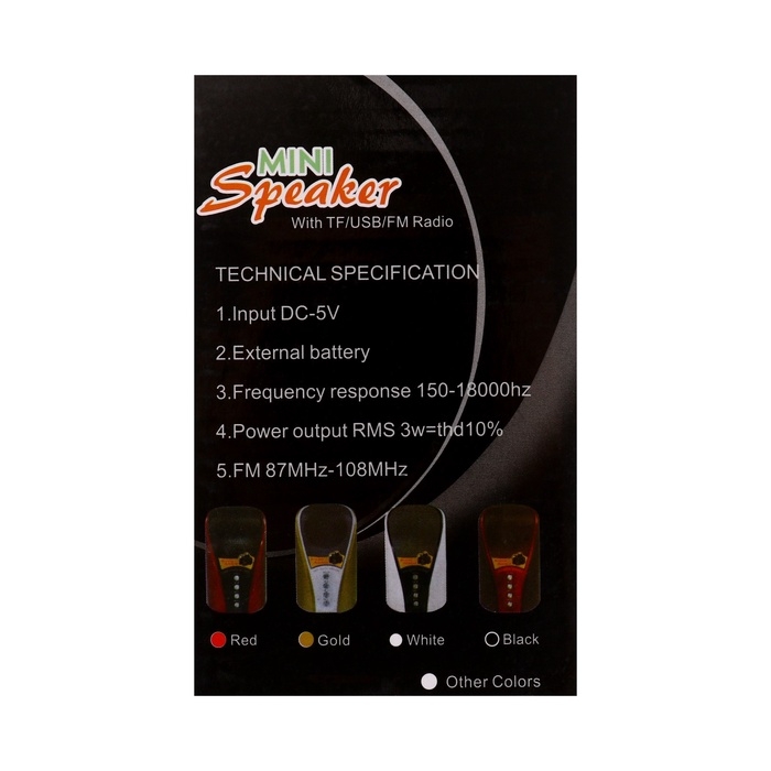 Портативная колонка WS-133, 3 Вт, microSD, FM, USB, белая Портативная колонка WS-133, 3 Вт, microSD, FM, USB, белая