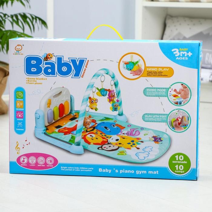 Развивающий коврик &laquo;Жирафик&raquo;, с пианино, розовый