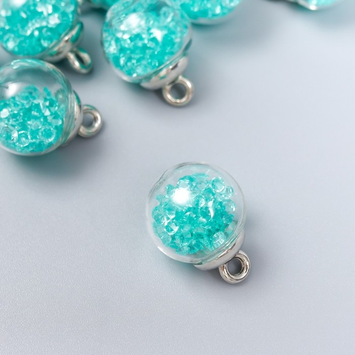 Подвеска декоративная для творчества стекло Подвеска декоративная для творчества стекло "Шар - камешки" морс. волна d=1,6 см набор 10шт