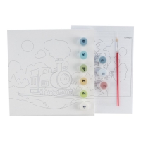 Картина по номерам детская &laquo;Паровоз&raquo;, холст на подрамнике, 20 &times; 20 см