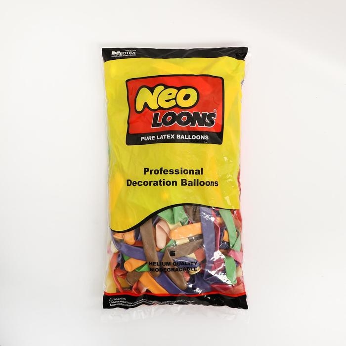 Шар для твистинга латексный 350", макарун, набор 100 шт., цвета МИКС