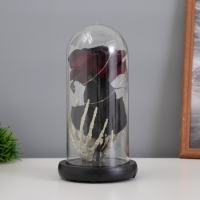 Светильник колба «Череп с розой» 1,5Вт, LED, 3xAAA, черный USB 11х11х21см Светильник колба «Череп с розой» 1,5Вт, LED, 3xAAA, черный USB 11х11х21см