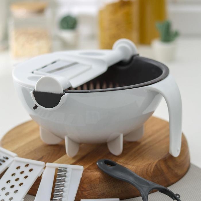 Многофункциональная овощерезка &laquo;Маджестик&raquo;, со сливной корзиной, 22,3&times;13,5&times;22,5 см, цвет бело-серый