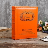 Фотоальбом на 200 фото 10х15 см "Классический" кожзам чёрные листы МИКС 23х18,5х5 см