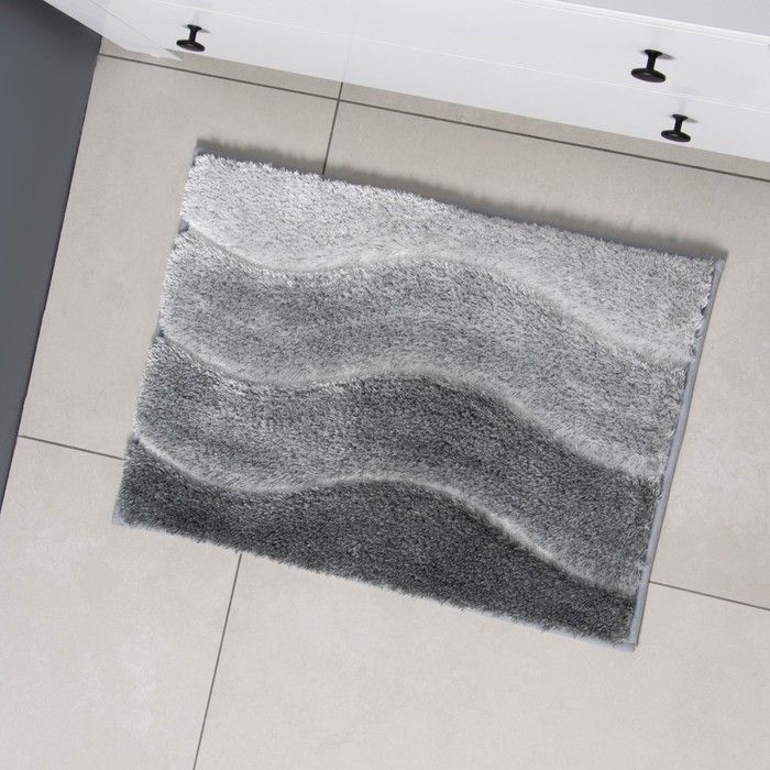 Коврик Коврик "Waves" 43х61 см, серый, полиэстер
