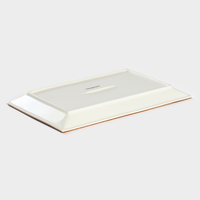 Блюдо для подачи фарфоровое Magistra «Церера», 28×17,5 см, цвет зелёный Блюдо для подачи фарфоровое Magistra «Церера», 28×17,5 см, цвет зелёный