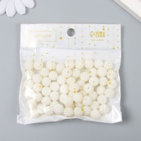 Бусины для творчества пластик "Ребристые" жемчужная набор d=1 см 20 гр Бусины для творчества пластик "Ребристые" жемчужная набор d=1 см 20 гр