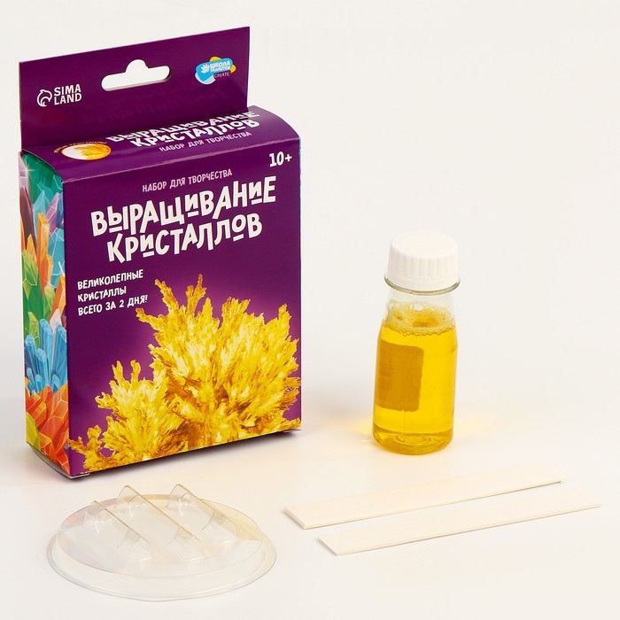 Выращивание кристаллов &laquo;Опыты. Лучистый кристалл&raquo;, цвет жёлтый