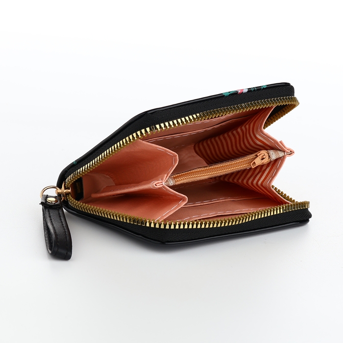 Кошелёк женский на молнии, лакированный, цвет чёрный Кошелёк женский на молнии, лакированный, цвет чёрный