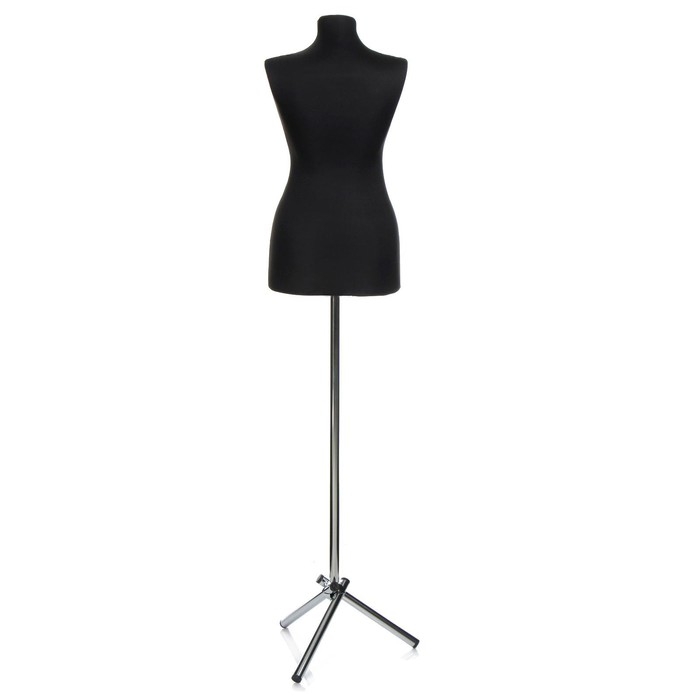 Манекен портновский на хромированной стойке &laquo;Женский&raquo; 42-44, 85&times;63&times;90 см цвет чёрный