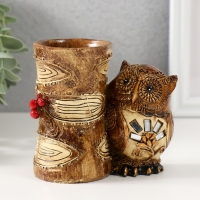 Сувенир полистоун карандашница "Совушка и пеньки" 11х6,2х10 см Сувенир полистоун карандашница "Совушка и пеньки" 11х6,2х10 см