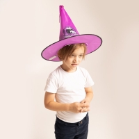 Карнавальная шляпа &laquo;Кошмарное веселье&raquo; фиолетовая, с гирляндой
