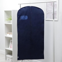 Чехол для одежды с окном, 60&times;120 см, спанбонд, цвет синий