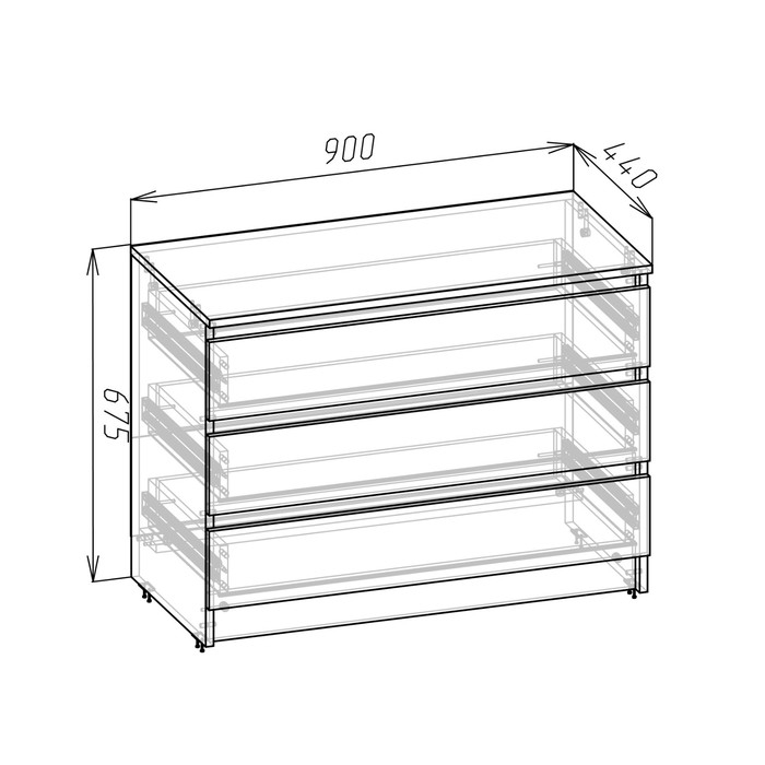 Комод Зара 900х440х680 крафт белый Комод Зара 900х440х680 крафт белый