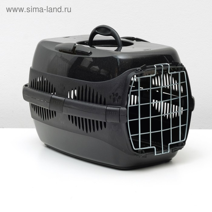 Переноска для животных до 9 кг Переноска для животных до 9 кг "Пижон", металлическая дверь, 43 х 29 х 27,5 см, чёрная