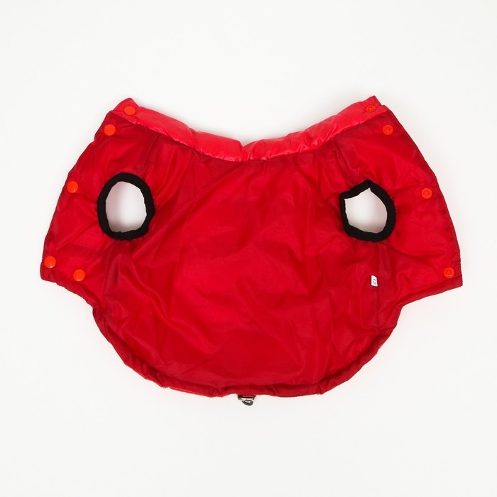 Куртка для собак со светоотражающей шлейкой, размер 18 (ДС 40, ОГ 50, ОШ 38),красная