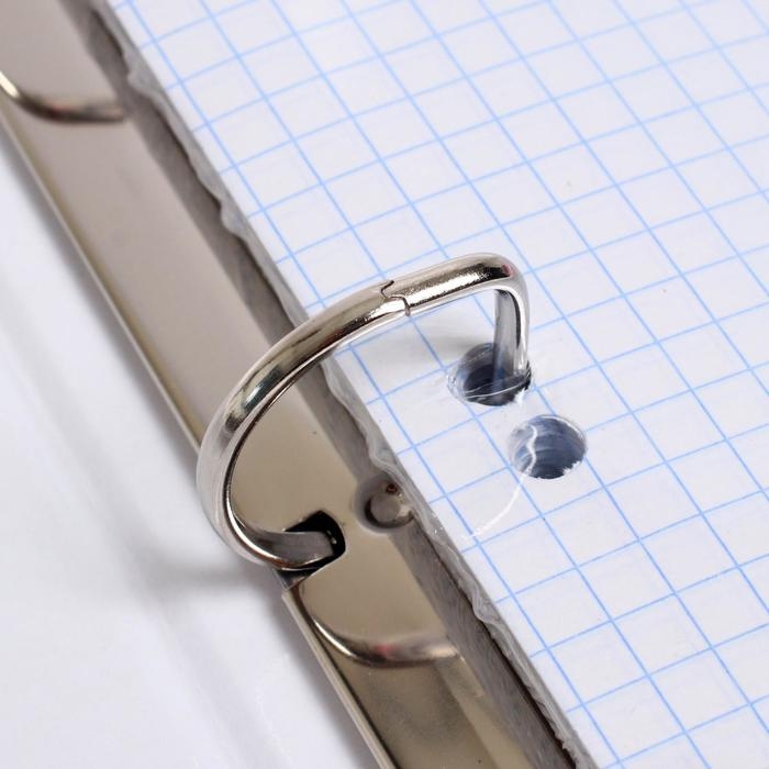 Тетрадь на 4 кольцах А5, 120 листов в клетку "Коричневая. METALLIC", обложка бумвинил, блок офсет