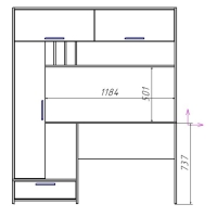 Стол письменный Лайт, 1500х570х1800, Дуб крафт золотой/Белый премиум Стол письменный Лайт, 1500х570х1800, Дуб крафт золотой/Белый премиум