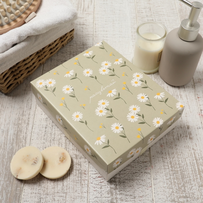 Набор махровых салфеток Набор махровых салфеток "Ромашки" 30х30 см -5шт, 100% хл, 340гр/м2