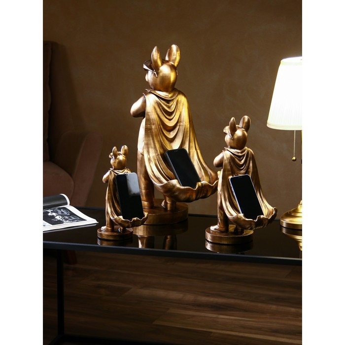 Набор подставок для мелочей &laquo;Бульдог стоящий&raquo;, полистоун, 58 см, цвет золото