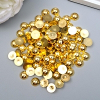 Декор для творчества пластик "Полужемчужина золотистая" набор 100 шт 1х1х0,3 см Декор для творчества пластик "Полужемчужина золотистая" набор 100 шт 1х1х0,3 см
