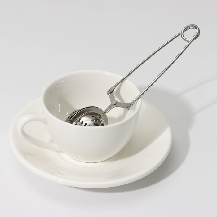 Ситечко для чая Доляна &laquo;Ёлочка&raquo;, 16,5 см, цвет серебристый