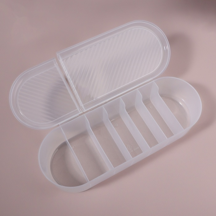 Органайзер для хранения, с крышкой, 7 секции, 28 &times; 10,5 см, цвет прозрачный