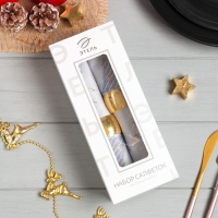 Набор салфеток с декорат. кольцами "Let it snow" 40х40 см - 2 шт, 100% хл, саржа 190гр/м2 Набор салфеток с декорат. кольцами "Let it snow" 40х40 см - 2 шт, 100% хл, саржа 190гр/м2