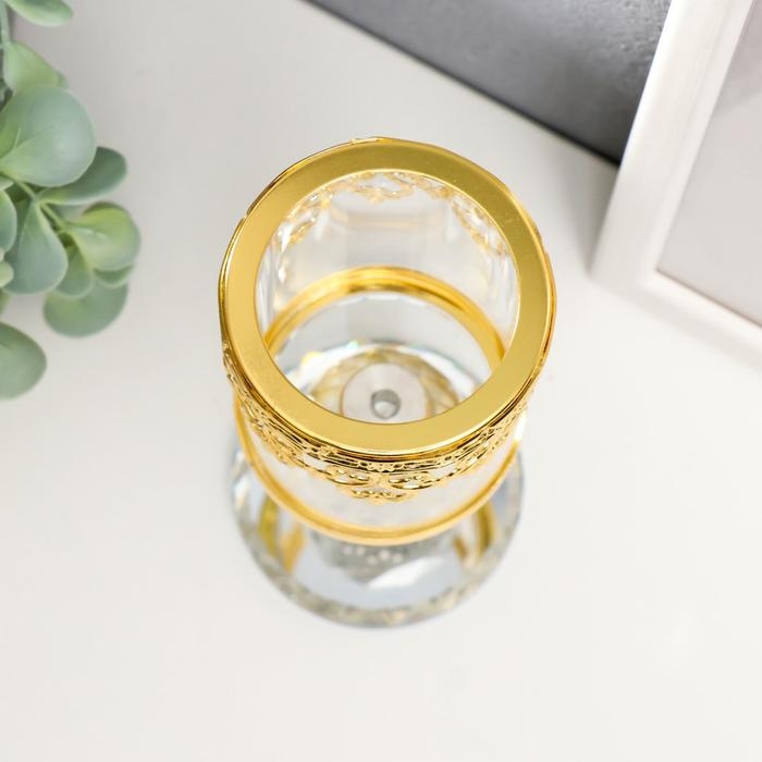 Подсвечник стекло на 1 свечу Подсвечник стекло на 1 свечу "Шар кристалл и золотые узоры" 16х6,3х6,3 см