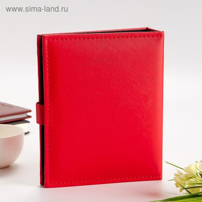 Фотоальбом 200 фото 10х15 см кожзам, красный 23,5х18,5х5,5 см