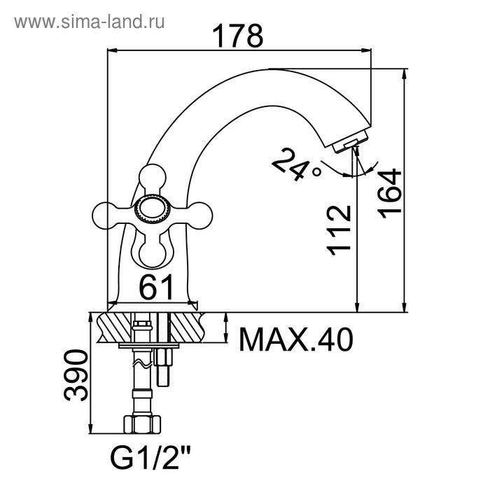 Смеситель для раковины Accoona A9071C, двухвентильный, латунь, цвет бронза Смеситель для раковины Accoona A9071C, двухвентильный, латунь, цвет бронза