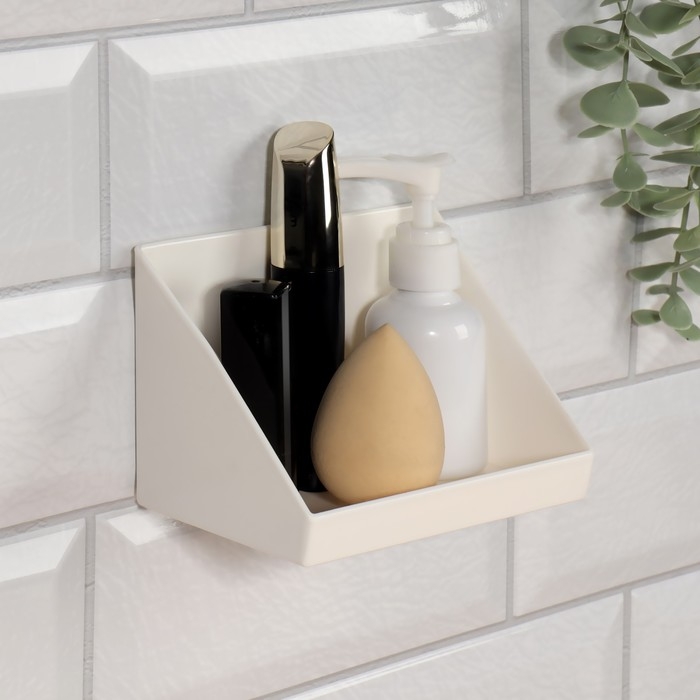 Органайзер для хранения &laquo;BASIC&raquo;, навесной, 1 секция, с клеевой основой, 8,5 &times; 8 &times; 11,5 см, цвет белый