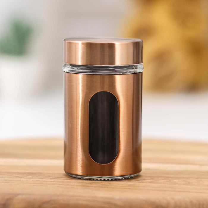 Ёмкость стеклянная для специй &laquo;Стиль&raquo;, 100 мл, 4,5&times;8 см, цвет бронзовый